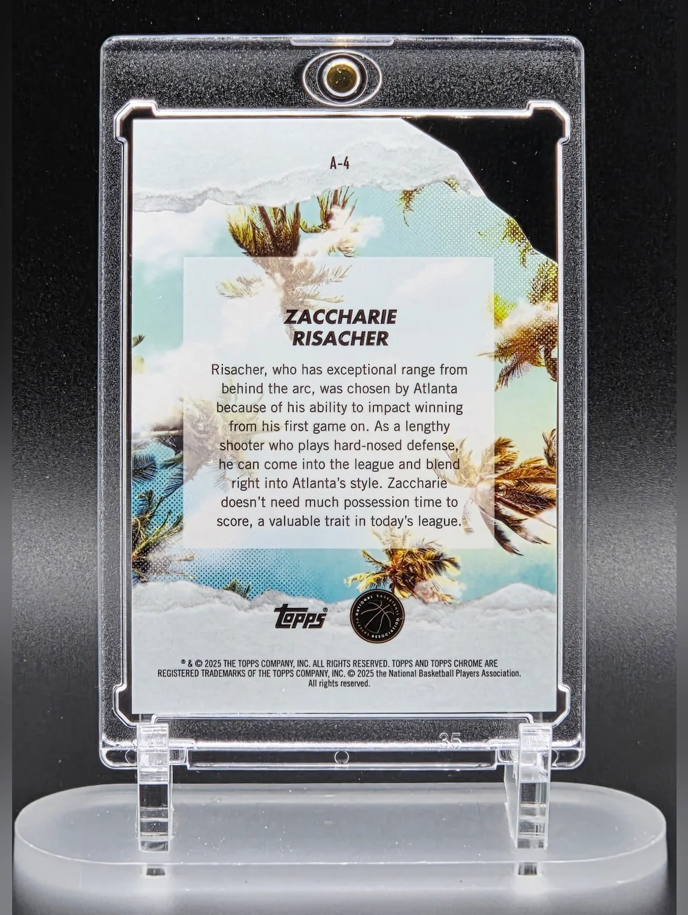 2025 Topps Finest “Arrivals” —Die cut Zaccharie Risacher RC 111/150 - Picture 2 of 2